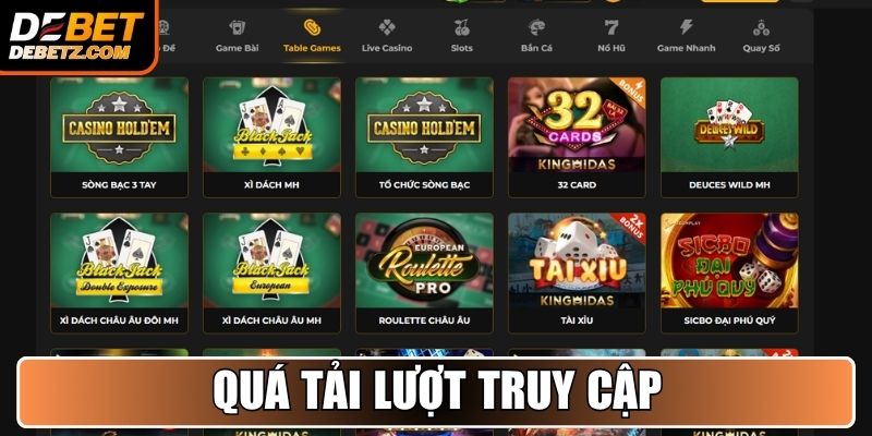 Link Vào DEBET Không Chặn - Truy Cập Siêu Tốc, An Toàn 2025 3 Quá tải lượt truy cập
